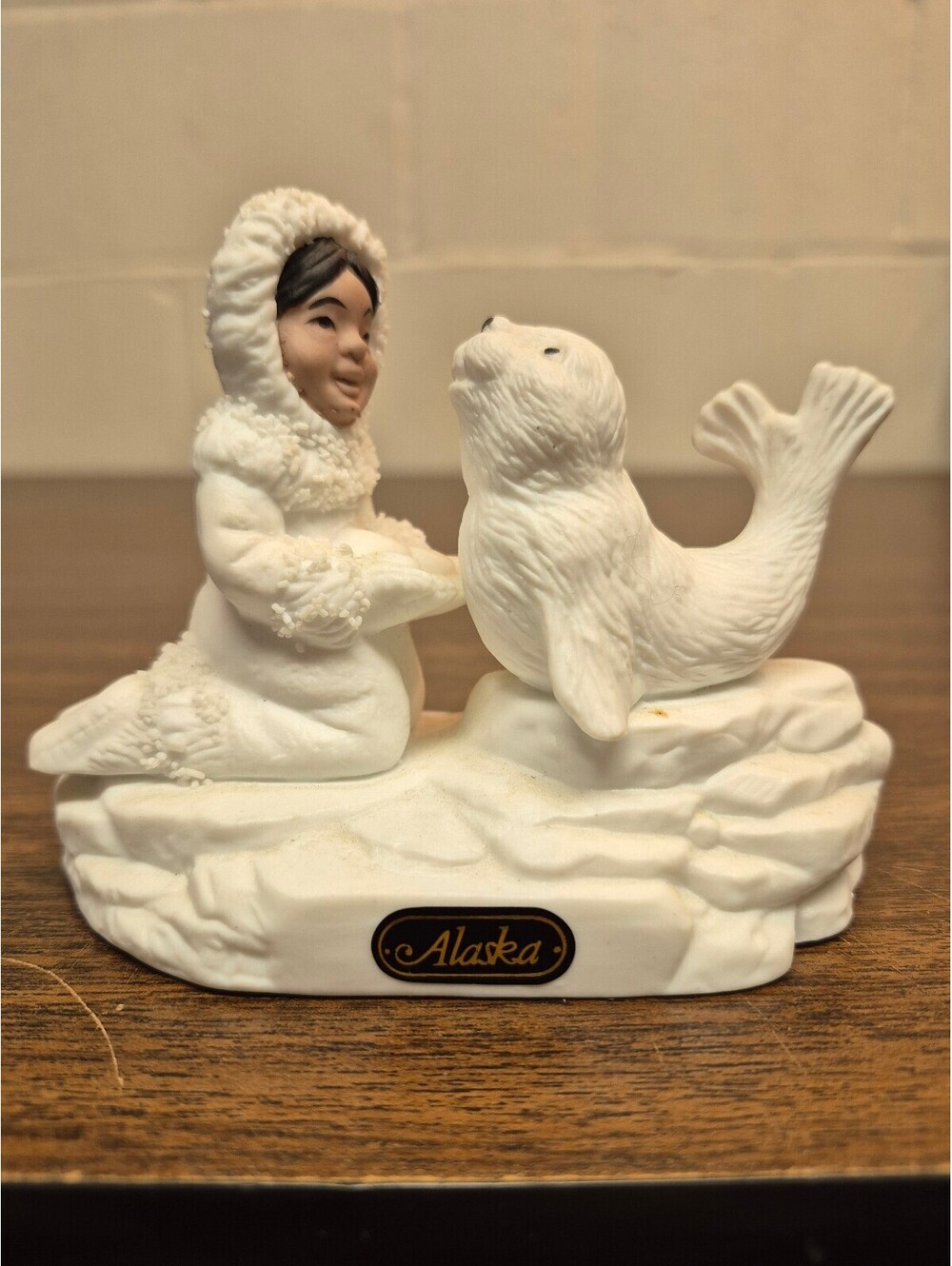 Twin Oaks Alaska Eskimo Girl and Seal Porcelain Figurine